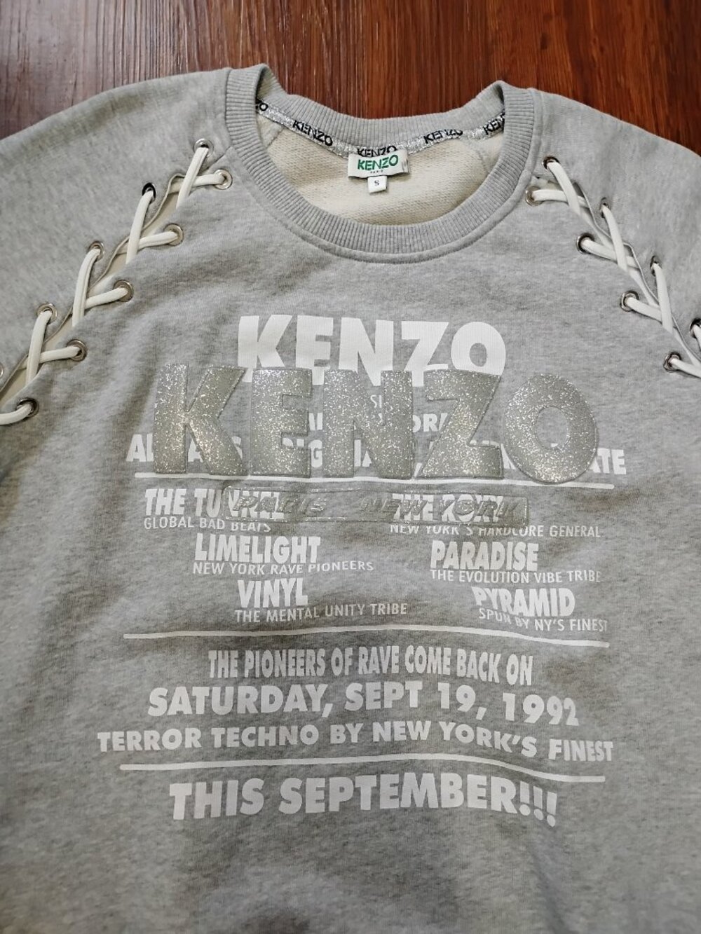 Kenzo Pioneers Of Rave Glitter Lace-Up Crewneck Sweatshirt